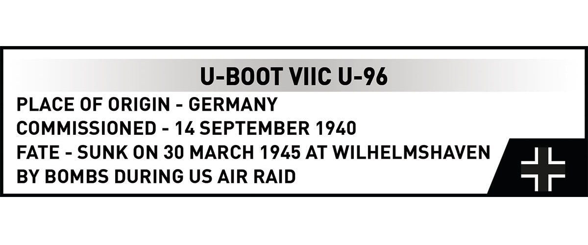 COBI Historical Collection WWII U-BOAT VIIC U-96 Building Set, 162 Pieces