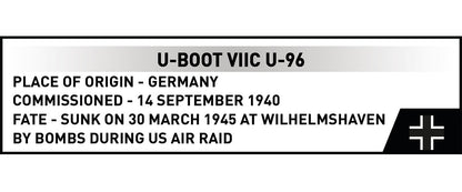 COBI Historical Collection WWII U-BOAT VIIC U-96 Building Set, 162 Pieces