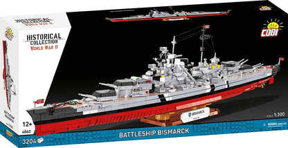 COBI Historical Collection WWII Battleship Bismarck Building Set, 3204 Pieces