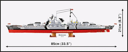 COBI Historical Collection WWII Battleship Bismarck Building Set, 3204 Pieces