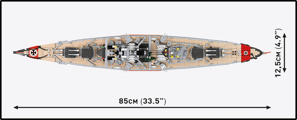 COBI Historical Collection WWII Battleship Bismarck Building Set, 3204 Pieces