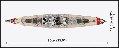 COBI Historical Collection WWII Battleship Bismarck Building Set, 3204 Pieces