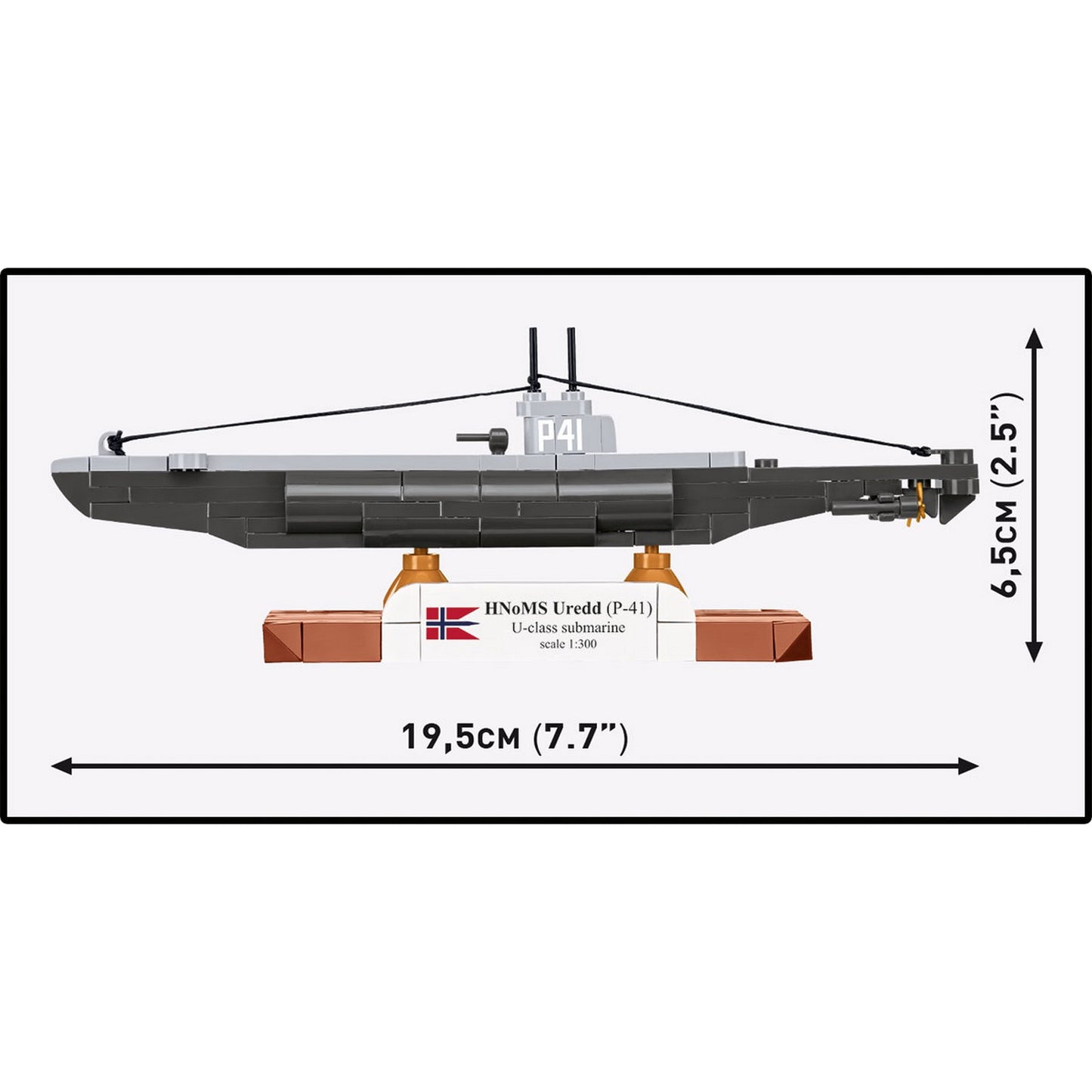 COBI Historical Collection WWII HNoMS Uredd (P-41) U-Class Submarine, 142 Pieces Building Set