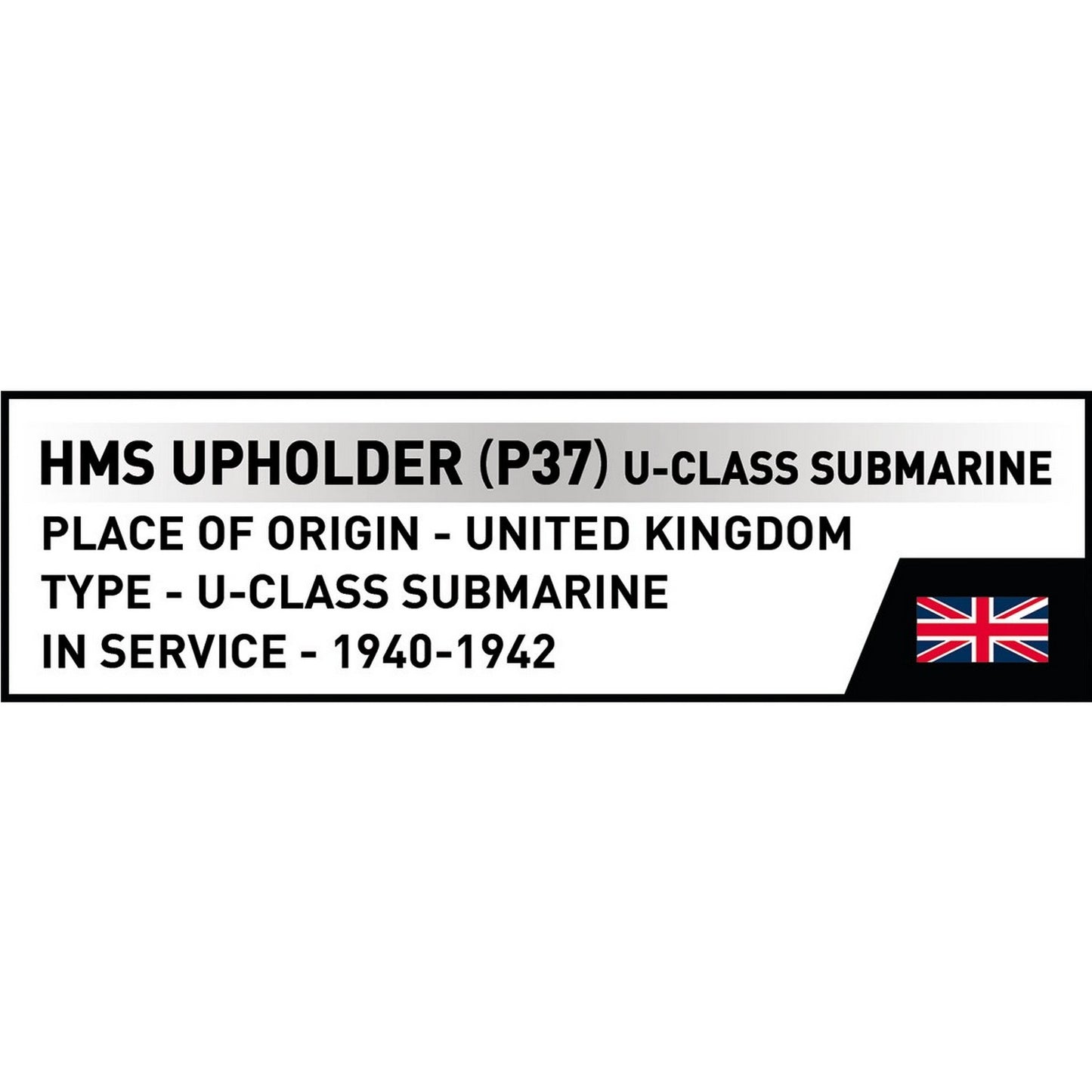COBI Historical Collection WWII HMS Upholder (P37), 140 Pieces Building Set