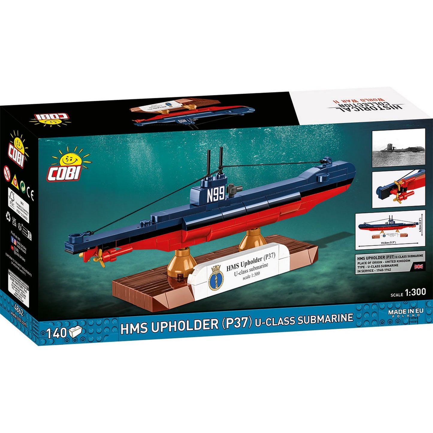 COBI Historical Collection WWII HMS Upholder (P37), 140 Pieces Building Set