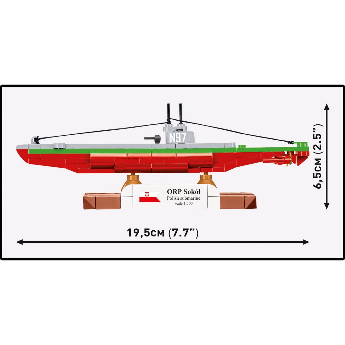 COBI Historical Collection WWII ORP SOKÓ? Polish Submarine, 137 Pieces Building Set