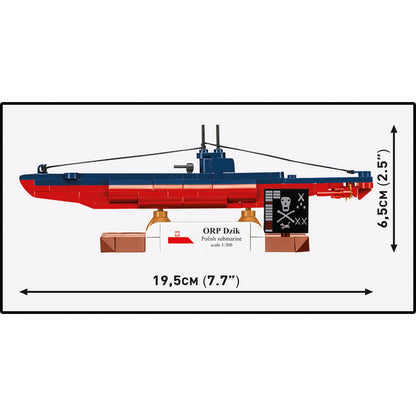 COBI Historical Collection WWII ORP DZIK Polish Submarine, 141 Pieces Building Set