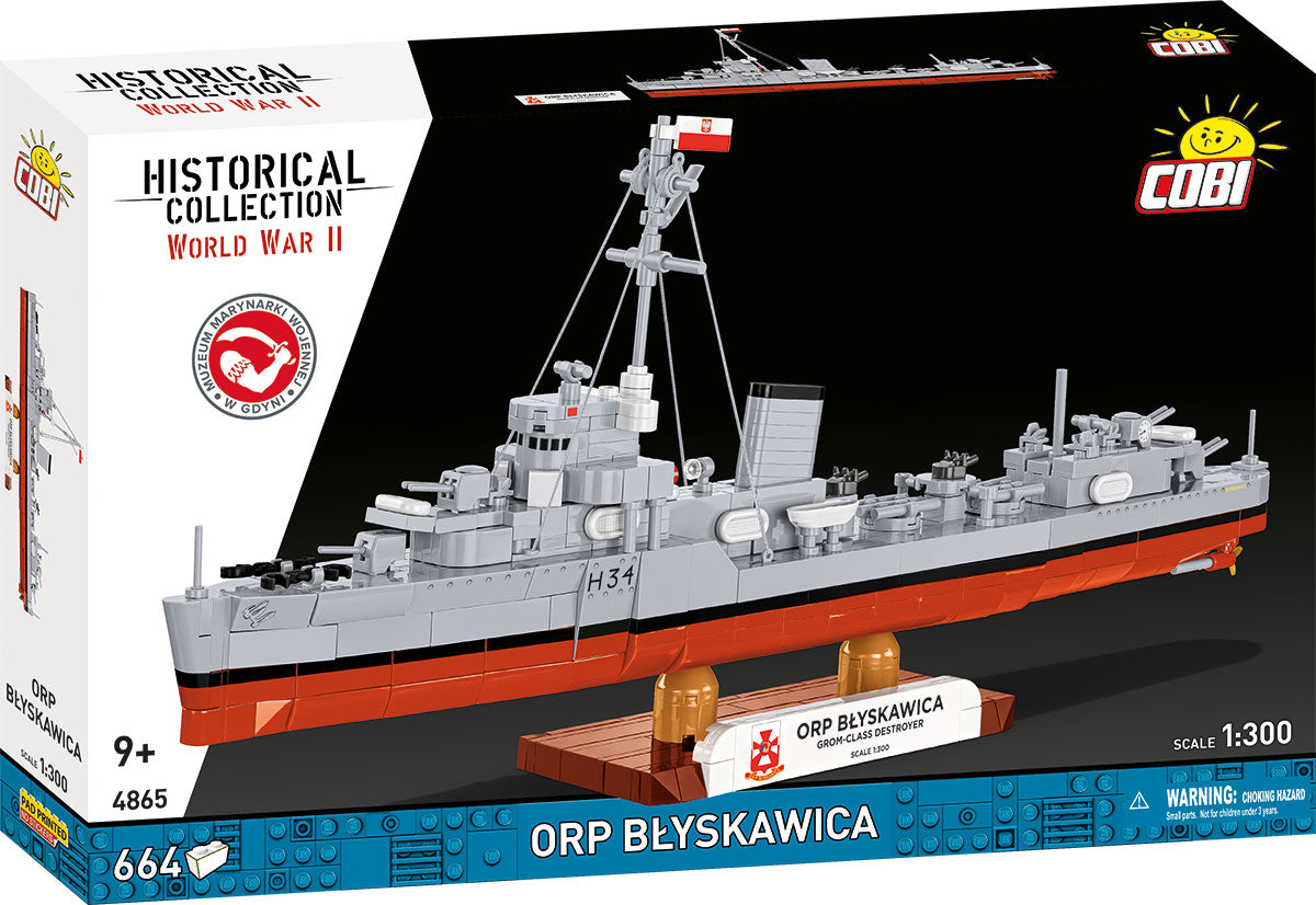 COBI ORP Blyskawica, 1:300 Scale, 664 Pieces, Destroyer