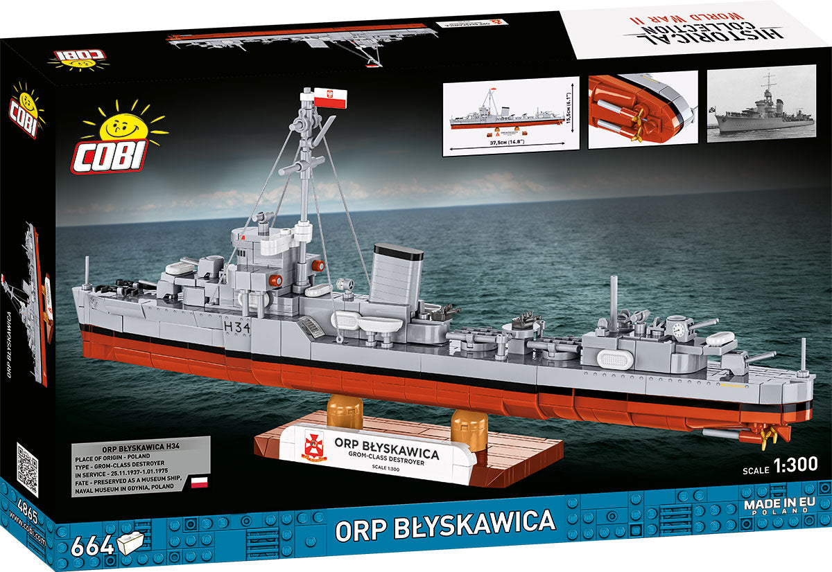 COBI ORP Blyskawica, 1:300 Scale, 664 Pieces, Destroyer