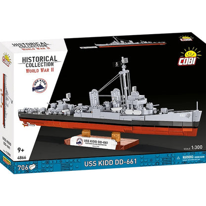 COBI Historical Collection WWII USS KIDD (DD-661) / Fletcher-Class Destroyer Building Set, 706-pieces