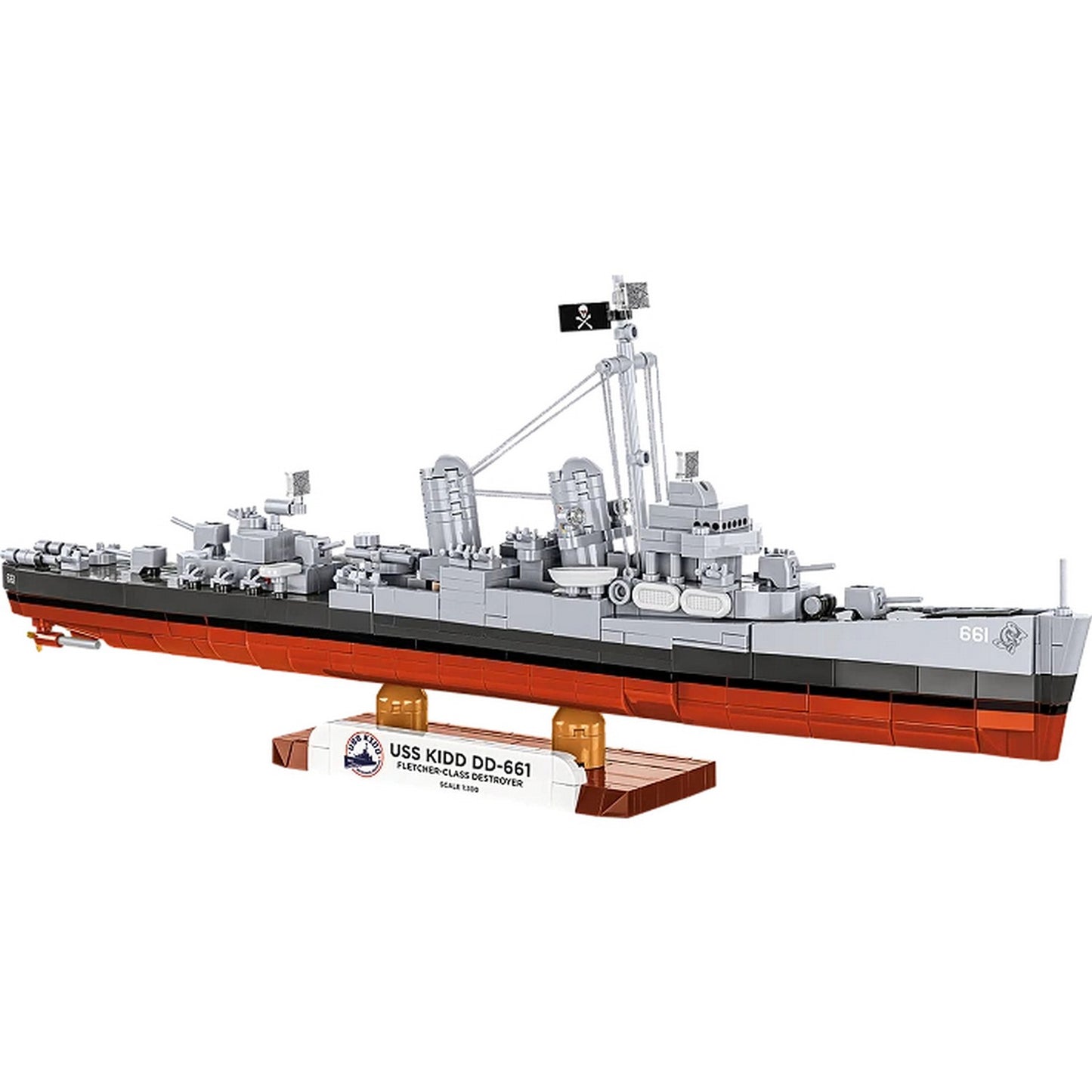 COBI Historical Collection WWII USS KIDD (DD-661) / Fletcher-Class Destroyer Building Set, 706-pieces