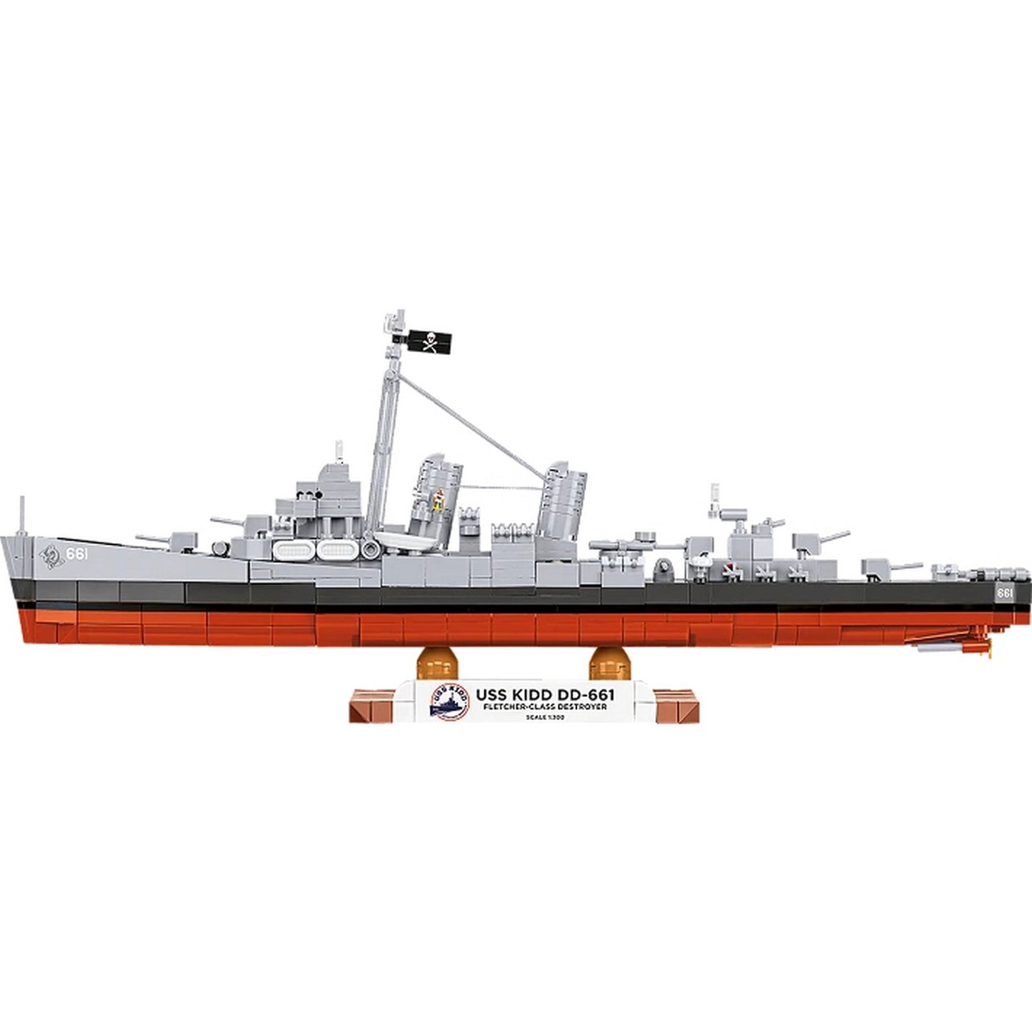 COBI Historical Collection WWII USS KIDD (DD-661) / Fletcher-Class Destroyer Building Set, 706-pieces