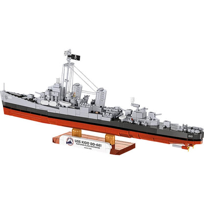 COBI Historical Collection WWII USS KIDD (DD-661) / Fletcher-Class Destroyer Building Set, 706-pieces