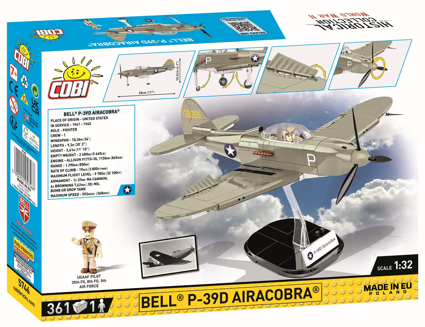 COBI Historical Collection WWII BELL® P-39D AIRACOBRA® Aircraft