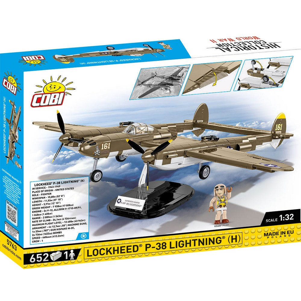 COBI Historical Collection Lockheed P-38H Lightning Aircraft, 650 Pieces