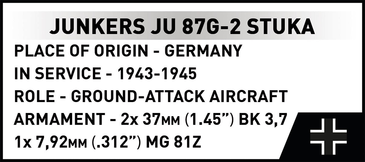 COBI Historical Collection WWII Junkers JU 87 G-2 STUKA Plane Building Set, 571 Pieces