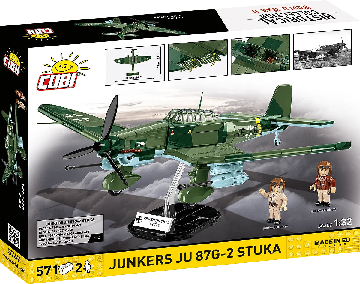 COBI Historical Collection WWII Junkers JU 87 G-2 STUKA Plane Building Set, 571 Pieces