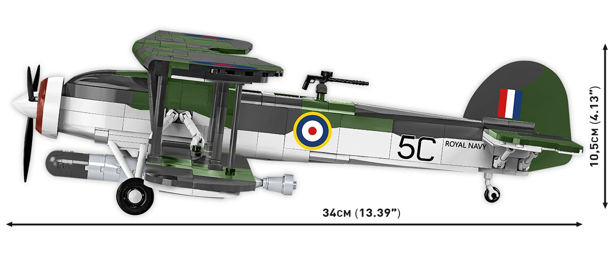COBI Historical Collection WWII Fairey Swordfish, HMS Ark Royal Navy Carrier-Based Aircraft Building Set - Executive Edition, 959-pieces