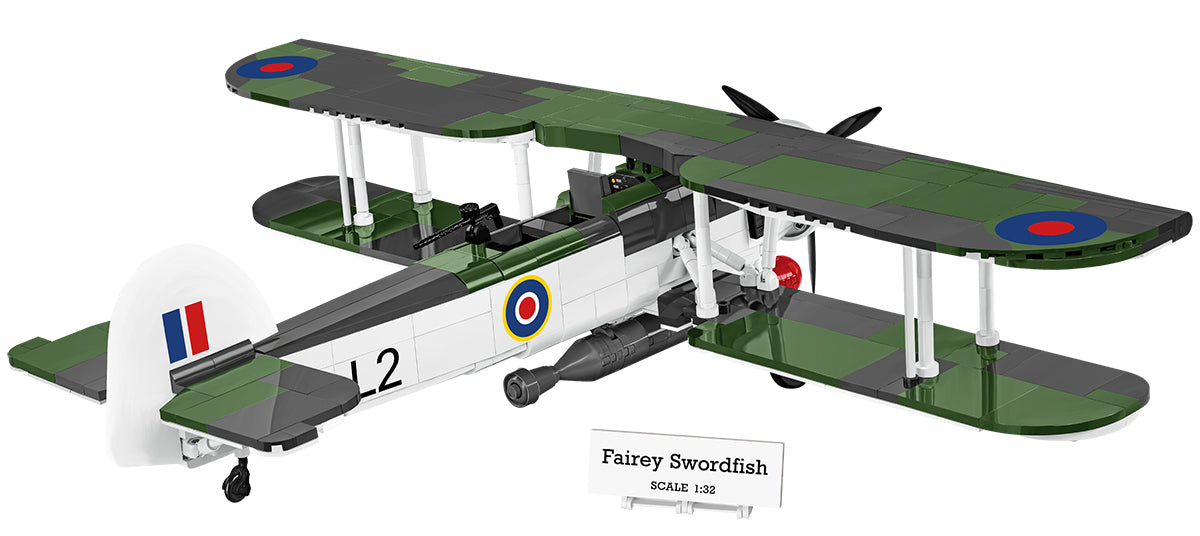 COBI Historical Collection WWII Fairey Swordfish Torpedo Bomber Aircraft Building Set, 806-pieces