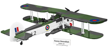 COBI Historical Collection WWII Fairey Swordfish Torpedo Bomber Aircraft Building Set, 806-pieces