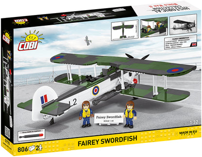 COBI Historical Collection WWII Fairey Swordfish Torpedo Bomber Aircraft Building Set, 806-pieces