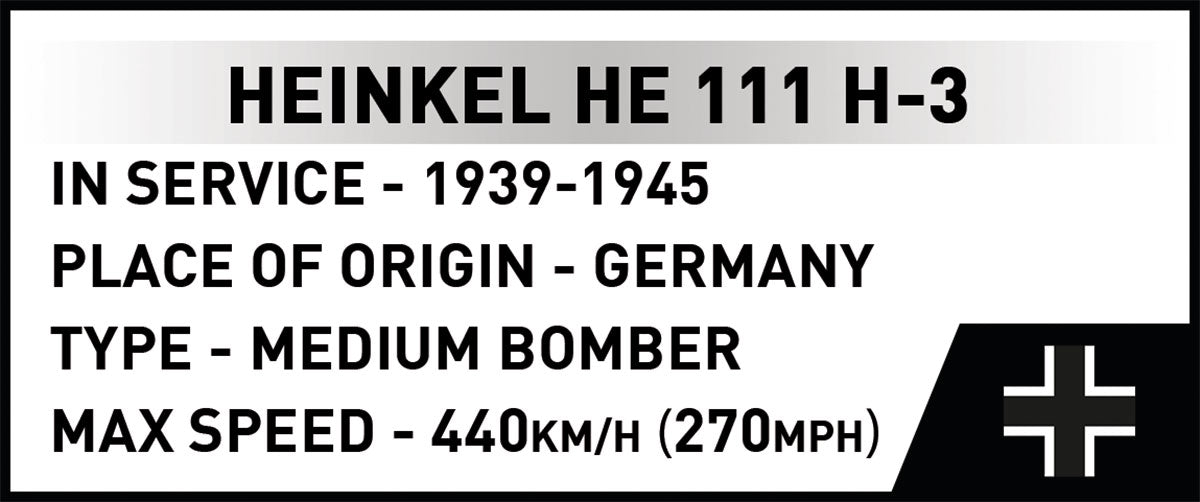 COBI Historical Collection WWII Heinkel He 111 H3 Bomber Aircraft Building Set, 788-pieces