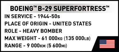 COBI Boeing B-29 Superfortress "Monsoon Goon", 1:72 Scale, 1074 Pieces