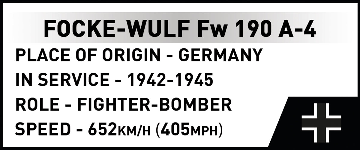 COBI Focke-Wulf Fw 190 A-4, 1:32 Scale, 390 Pieces, Collector's model