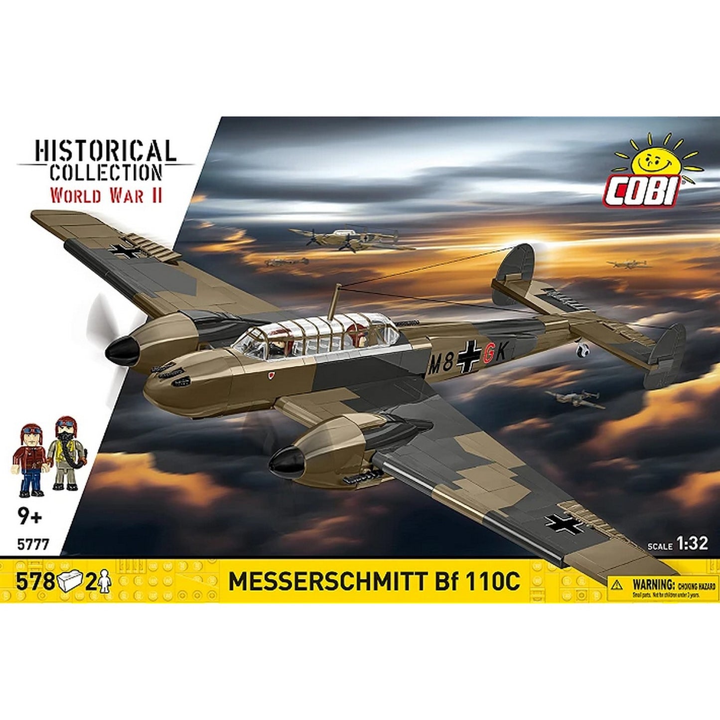COBI Historical Collection WWII Messerschmitt BF 110C Plane Building Set, 578-pieces