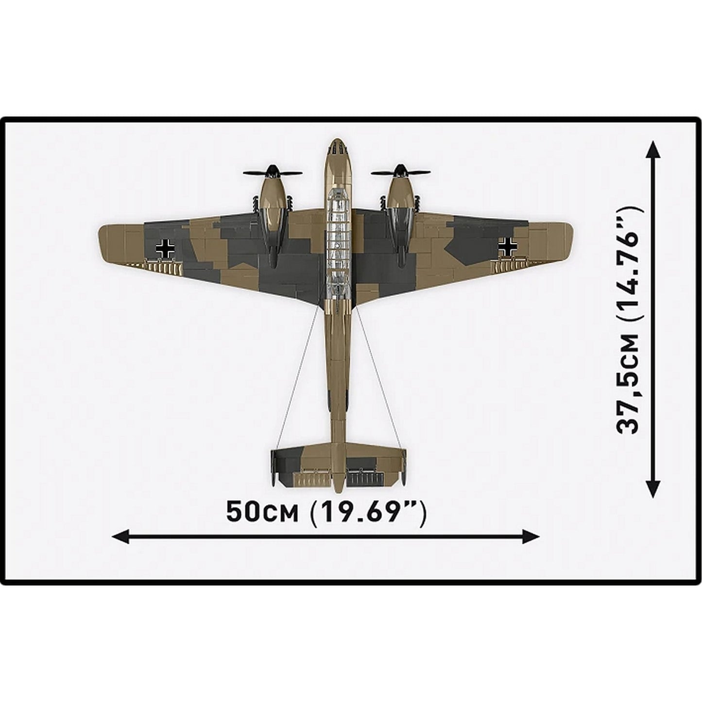 COBI Historical Collection WWII Messerschmitt BF 110C Plane Building Set, 578-pieces