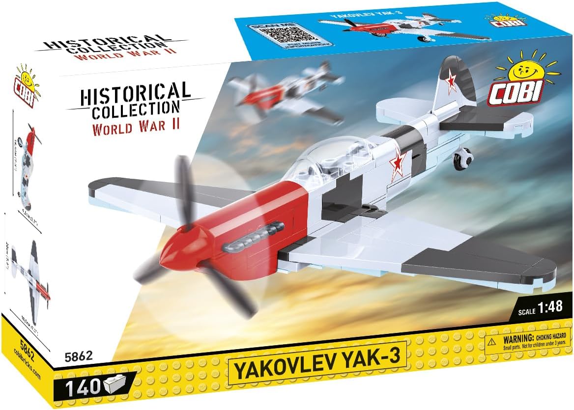 COBI Historical Collection WWII Yakovlev Yak-3 Plane Building Set, 140 Pieces