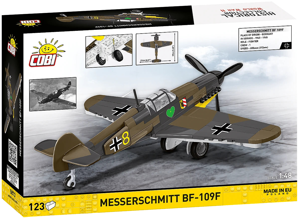 COBI Historical Collection WWII Messerschmitt BF-109F Plane Building Set, 123 Pieces
