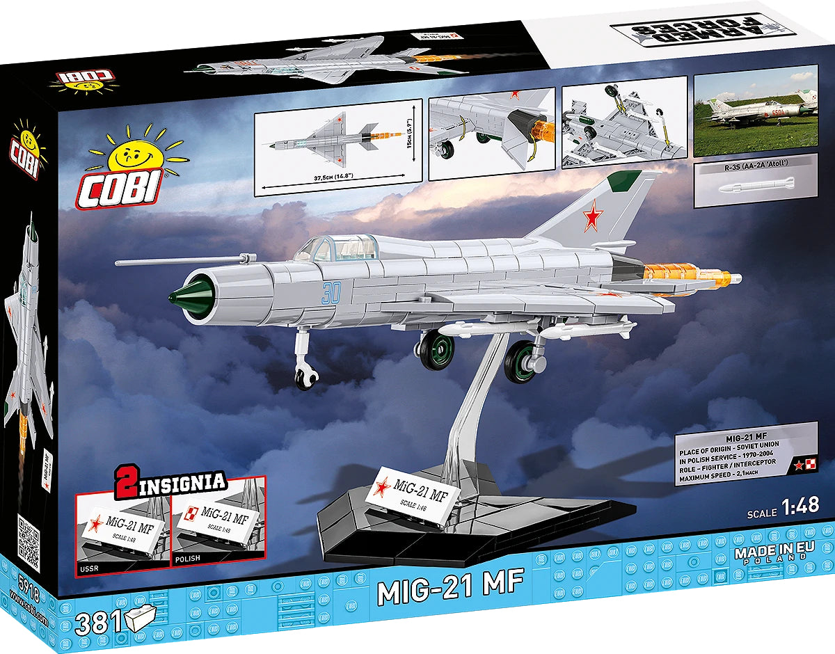 COBI Armed Forces MiG-21 MF (Poland / USSR) Fighter Jet Building Set, 381 Pieces