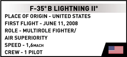 COBI Armed Forces Lockheed Martin F-35B Fighter Jet Building Set, 46-pieces
