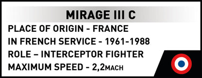 COBI Armed Forces Mirage III C Plane Building Set, 375 Pieces