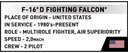 COBI Armed Forces F-16®D USA Fighting Falcon Building Set, 54-pieces