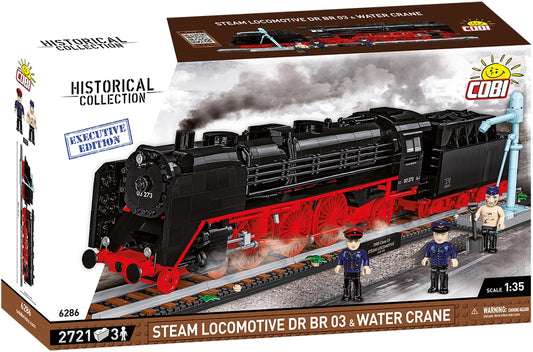 COBI Historical Collection Steam Locomotive DR BR 03 & Water Crane Building Set, 2721 Pieces