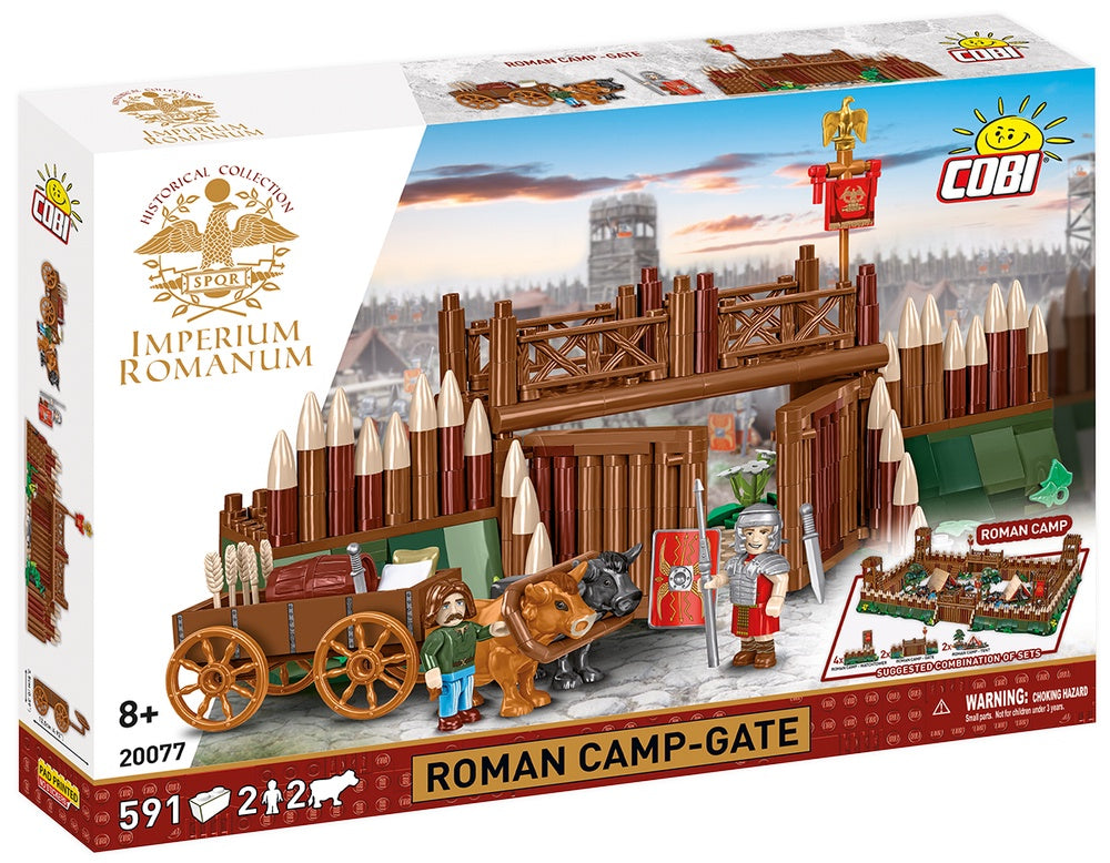 COBI Imperium Romanum Roman Camp - Gate Building Set, 591 Pieces