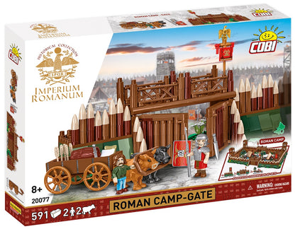 COBI Imperium Romanum Roman Camp - Gate Building Set, 591 Pieces