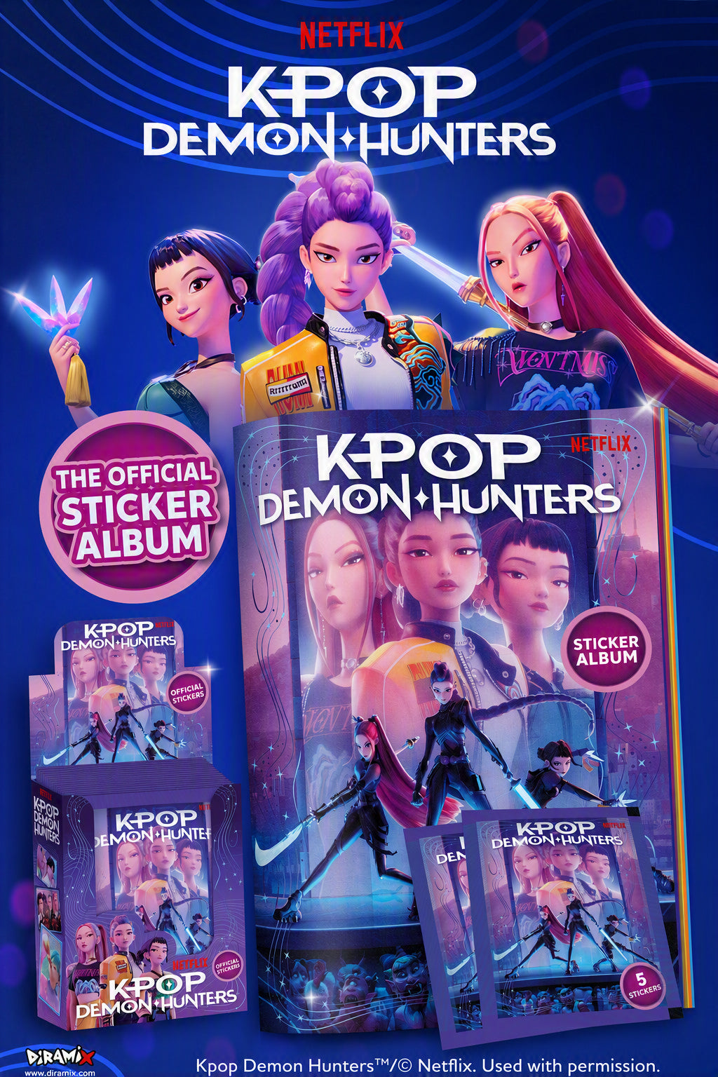 Netflix KPop Demon Hunters Starter Pack Sticker Album with Two Sticker Packs