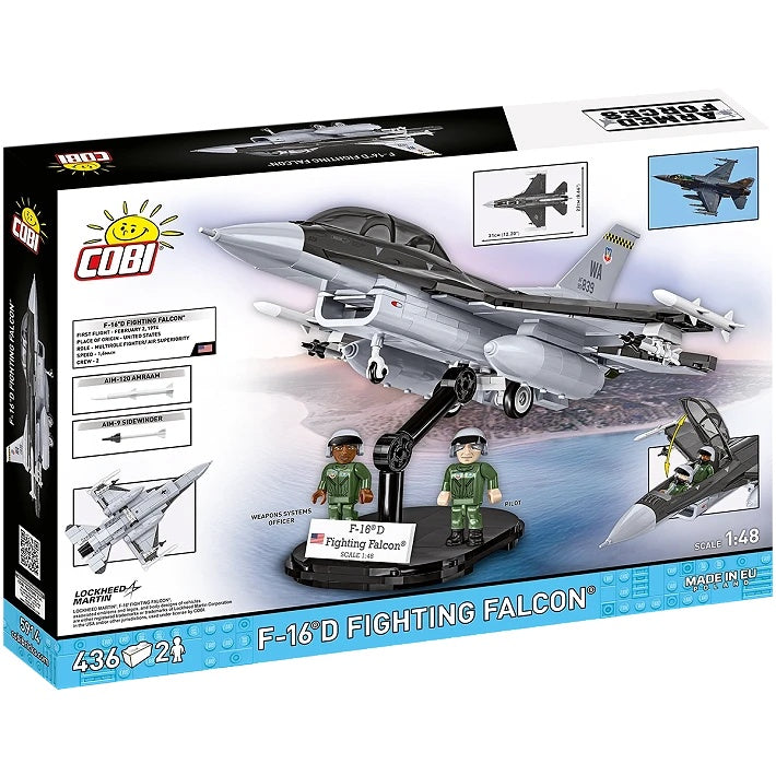 COBI Armed Forces SU-57 Felon Aircraft F-16D Fighting Falcon Plane Building Set, 436 Pieces