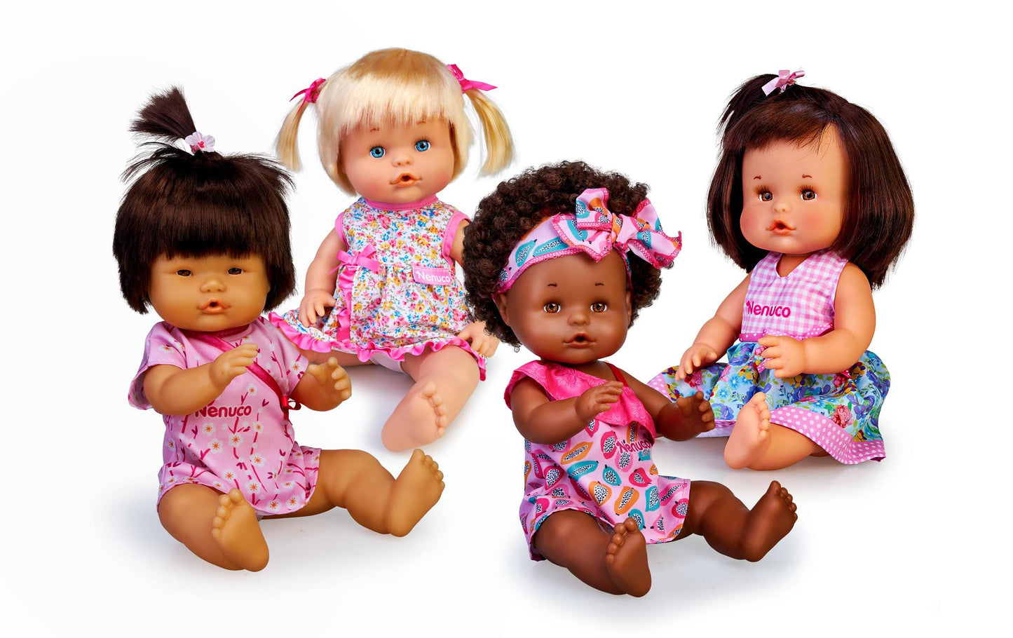 Nenucos of the World Caucasian Baby Doll - Light Skin Tone with Blue Eyes, 12" Doll