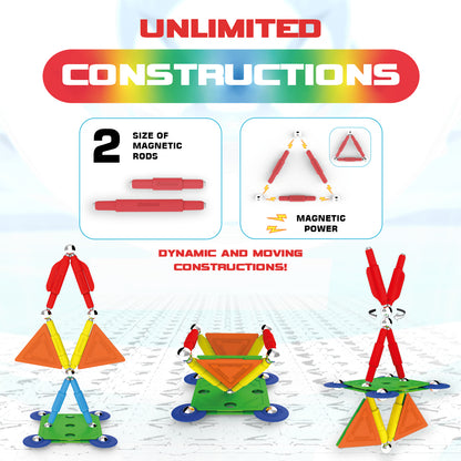 Tinamiri SUPERMAG - Multicolor 30 | Educational construction fun | 30 piece set | Europe-made | STEM | Toy Magnetic Building Sets | Magnet Toys | Supermag 0650