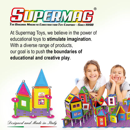 Tinamiri SUPERMAG - House 55 | Educational construction fun | 55 piece set | Europe-made | STEM | Toy Magnetic Building Sets | Magnet Toys | Supermag 0663