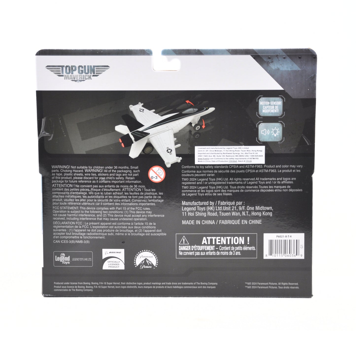 Legend Toys TOP GUN F/A-18 10” Motion Sensor Lights and Sounds Plane