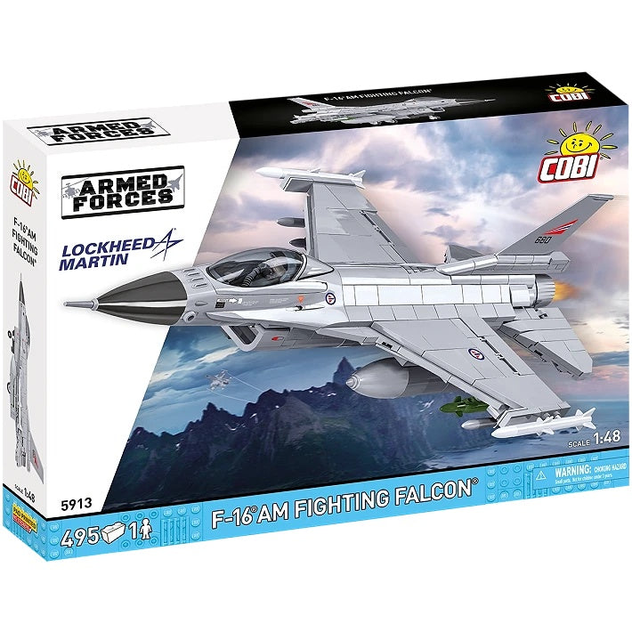 COBI Armed Forces SU-57 Felon Aircraft F-16AM Fighting Falcon Plane Building Set, 495 Pieces