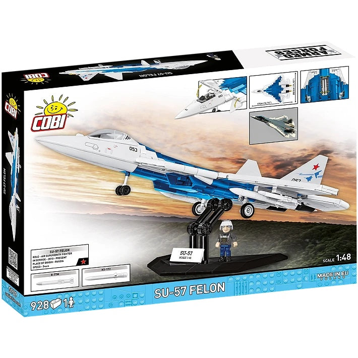 COBI Armed Forces SU-57 Felon Plane Building Set, 928 Pieces