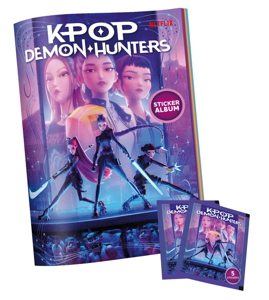Netflix K-Pop Demon Hunters Starter Pack Sticker Album with Two Sticker Packs