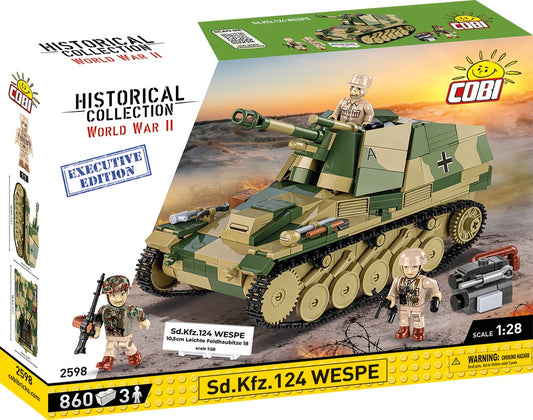 COBI Historical Collection WWII Sd.Kfz. 124 Wespe Tank Building Set, 855 Pieces