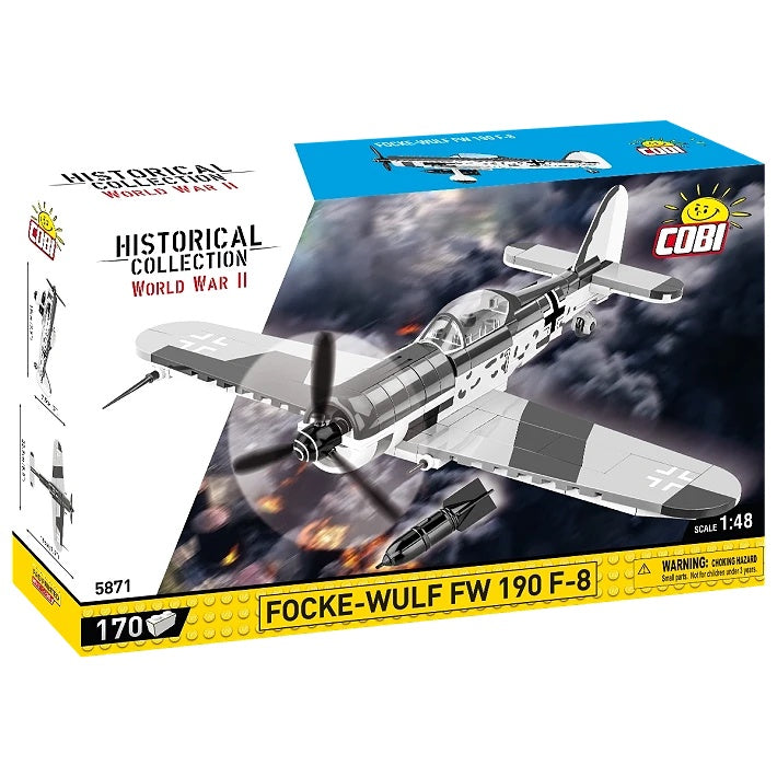 COBI Historical Collection WWII Focke-Wulf Fw 190 F-8 Aircraft Building Set, 170 Pieces